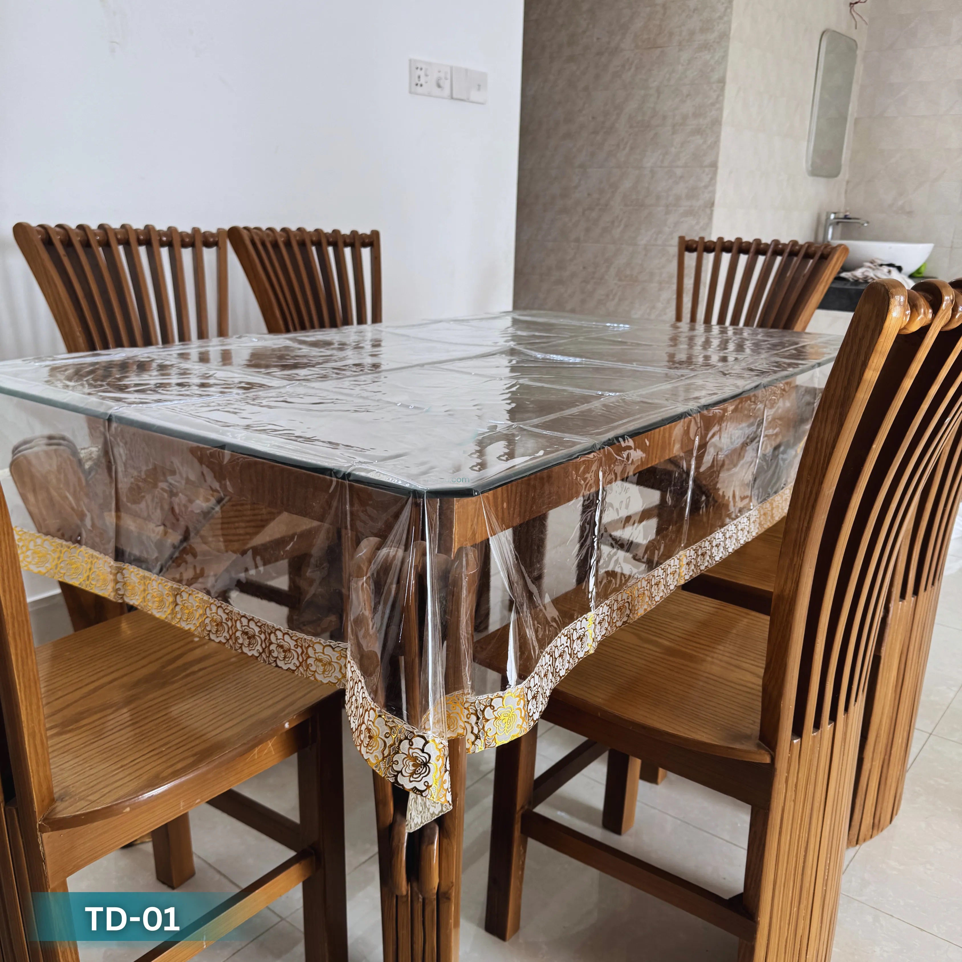 Premium Transparent Dining Table Cover - Waterproof PVC Protection